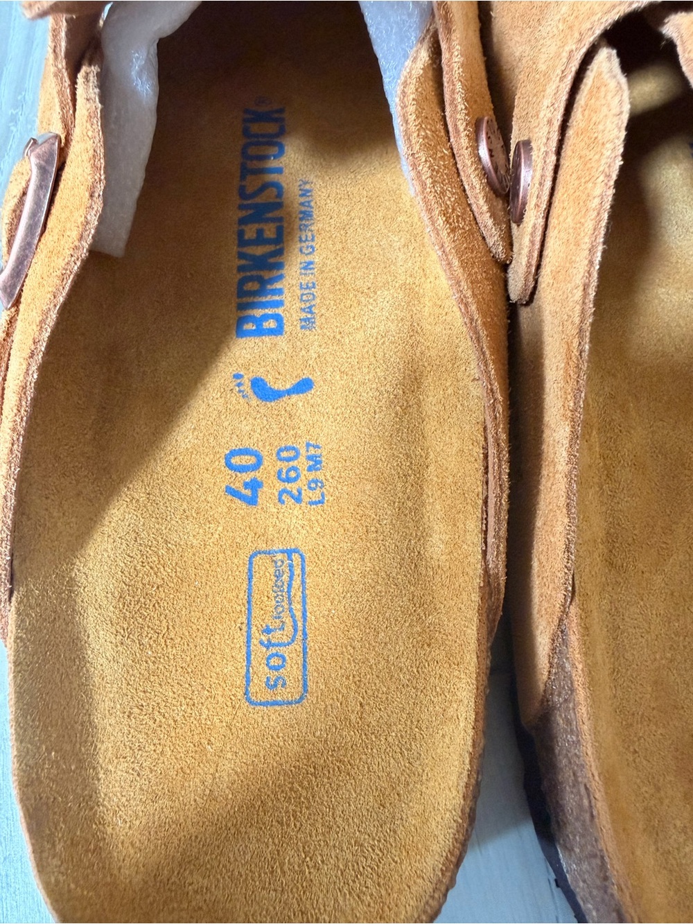 Birkenstock Boston Soft Footbed Clogs EU 40 L9 M7 Orange Suede New Tags - Picture 6 of 8
